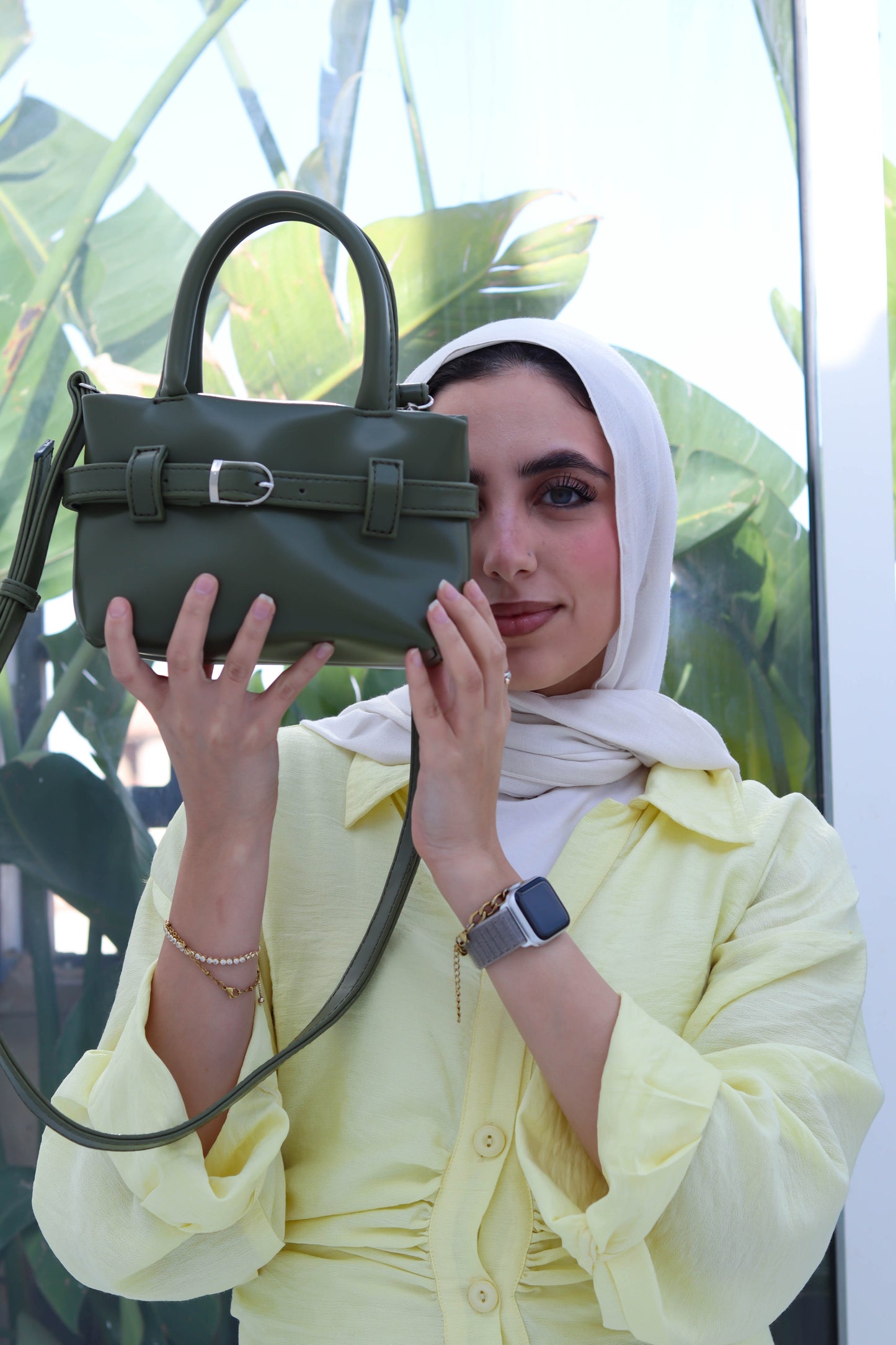 The belted mini bag - Olive