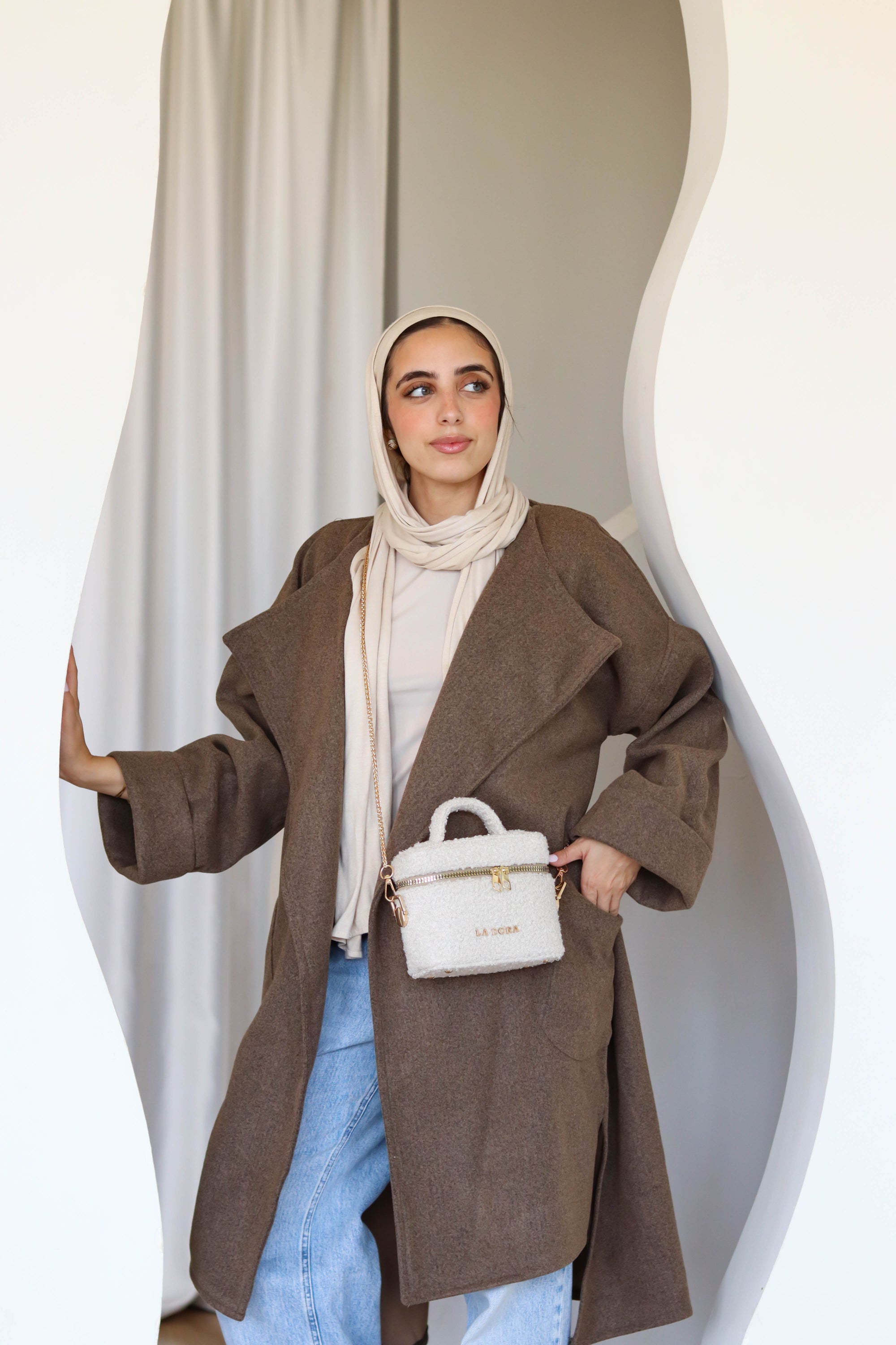 Teddy Pop Bag - Light Beige