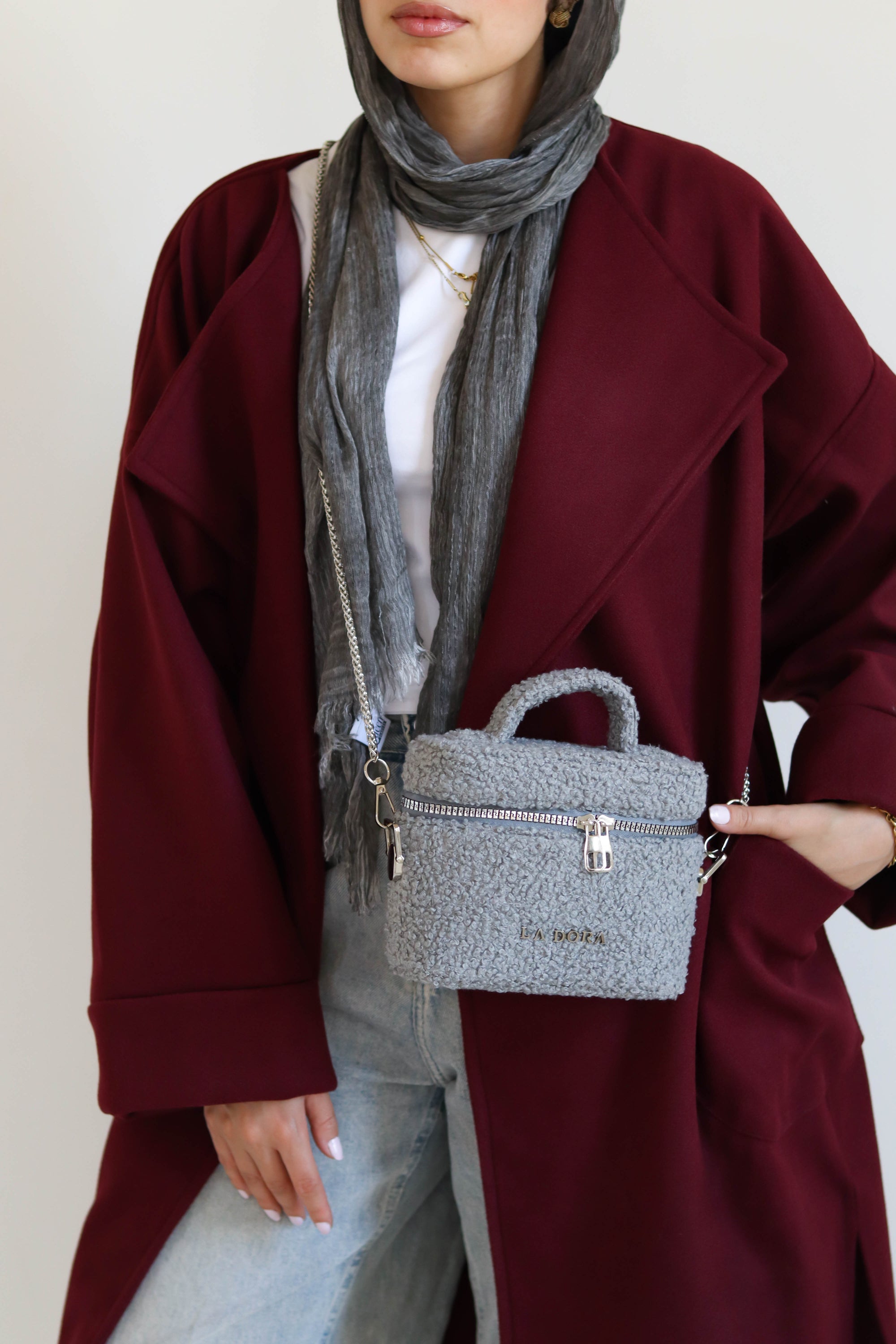 Teddy Pop Bag - Grey