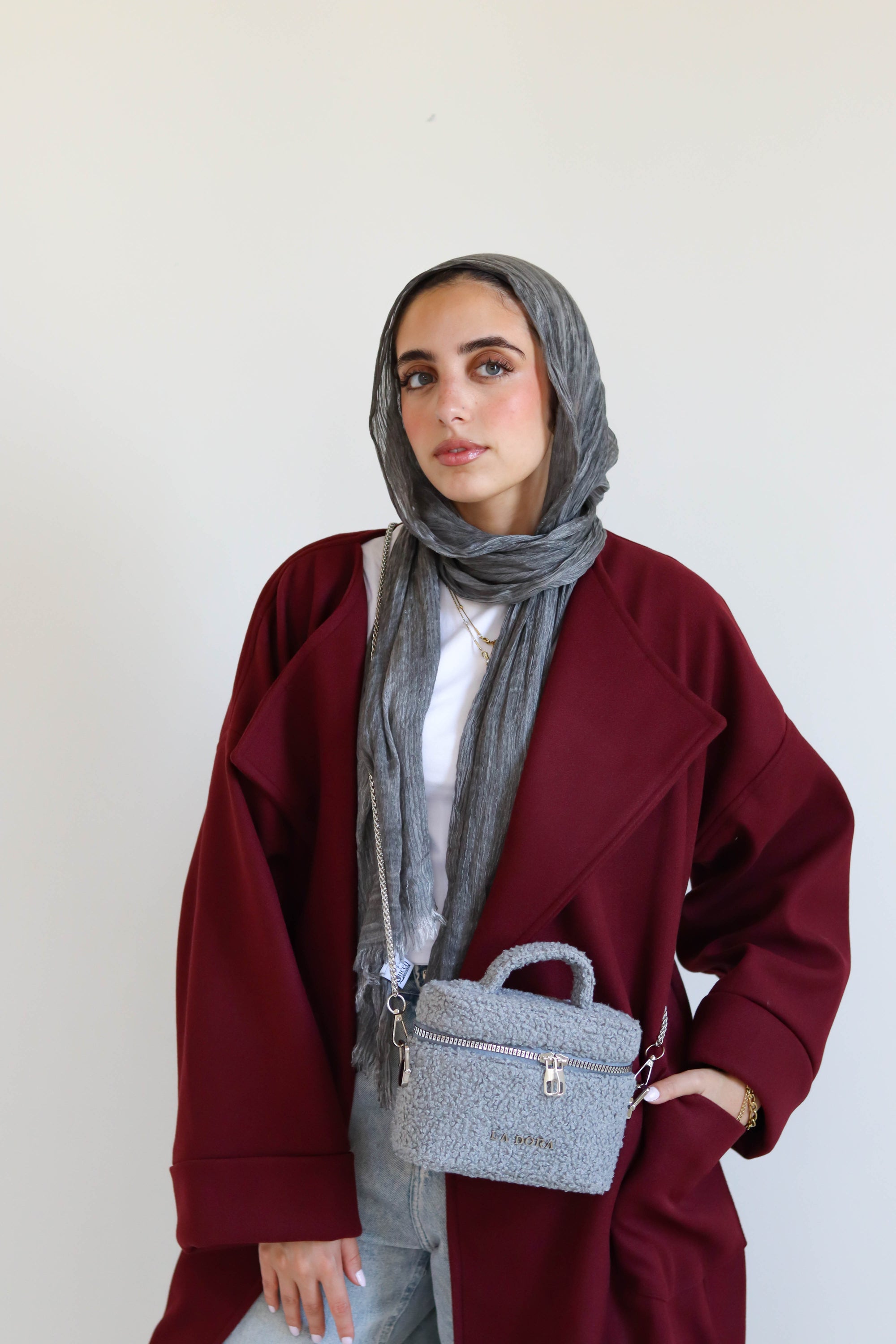 Teddy Pop Bag - Grey