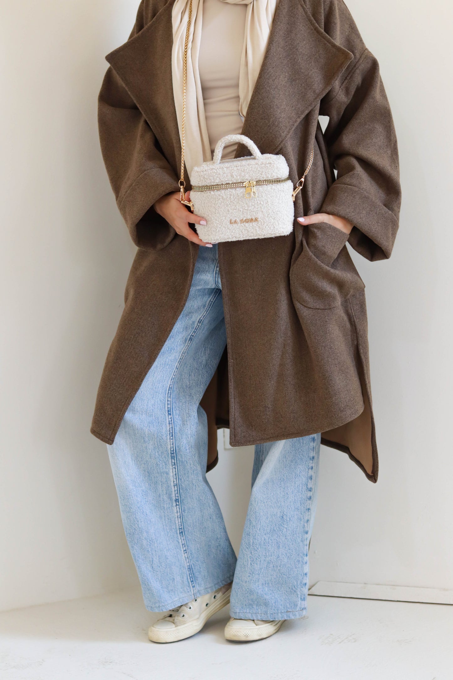 Teddy Pop Bag - Light Beige
