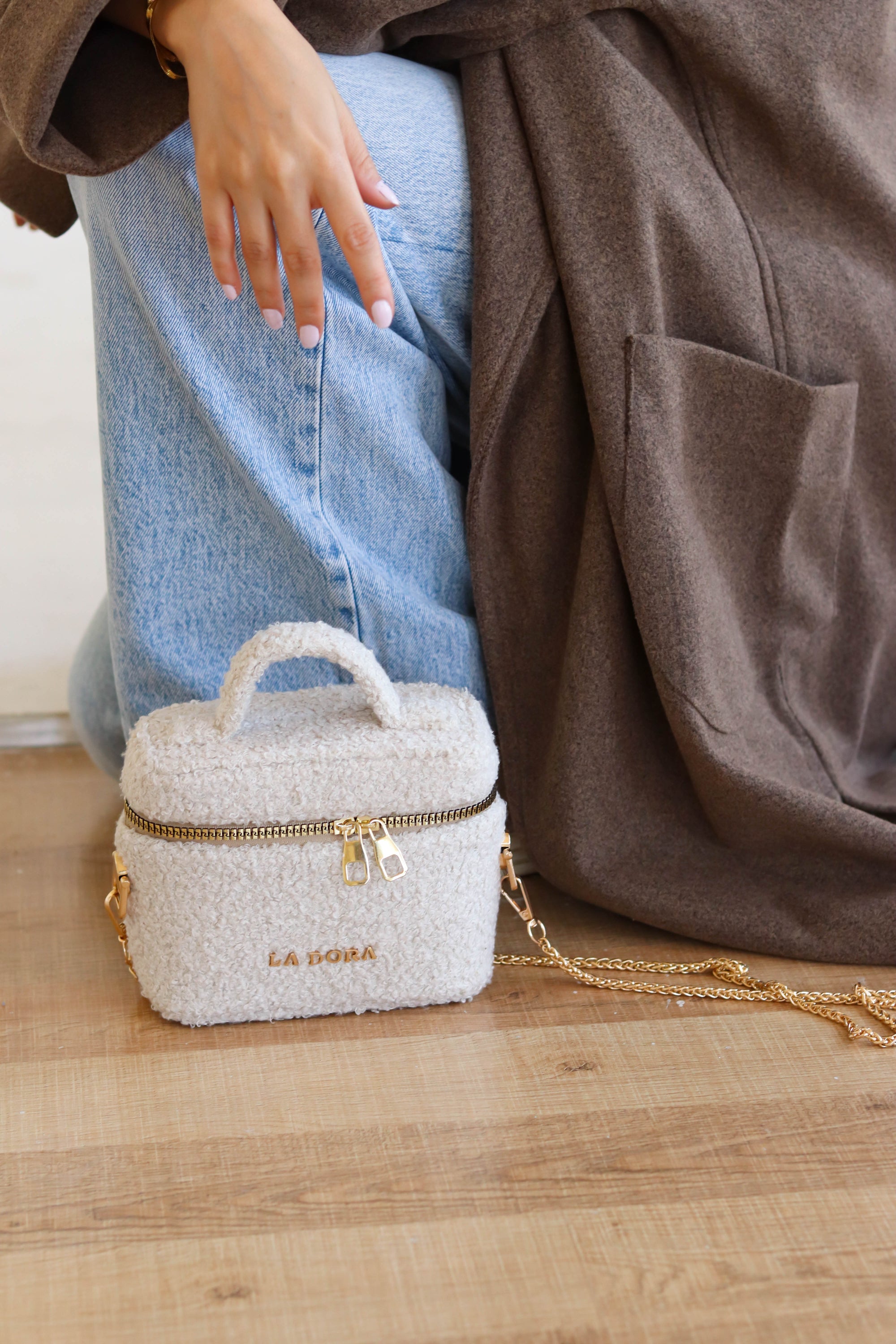 Teddy Pop Bag - Light Beige