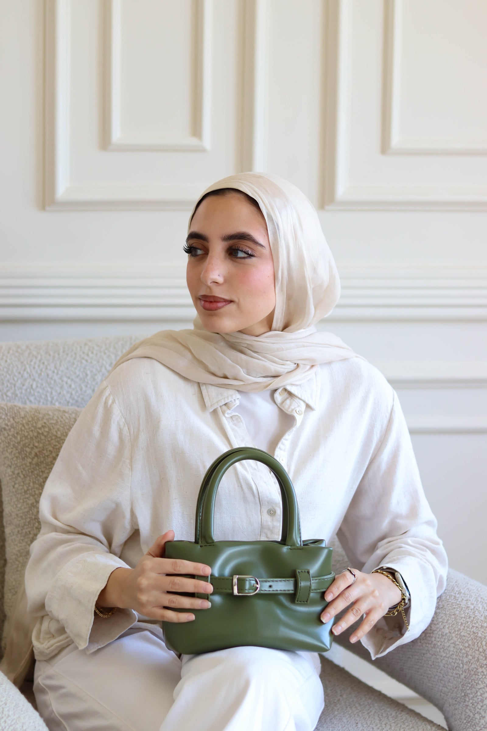 The belted mini bag - Olive