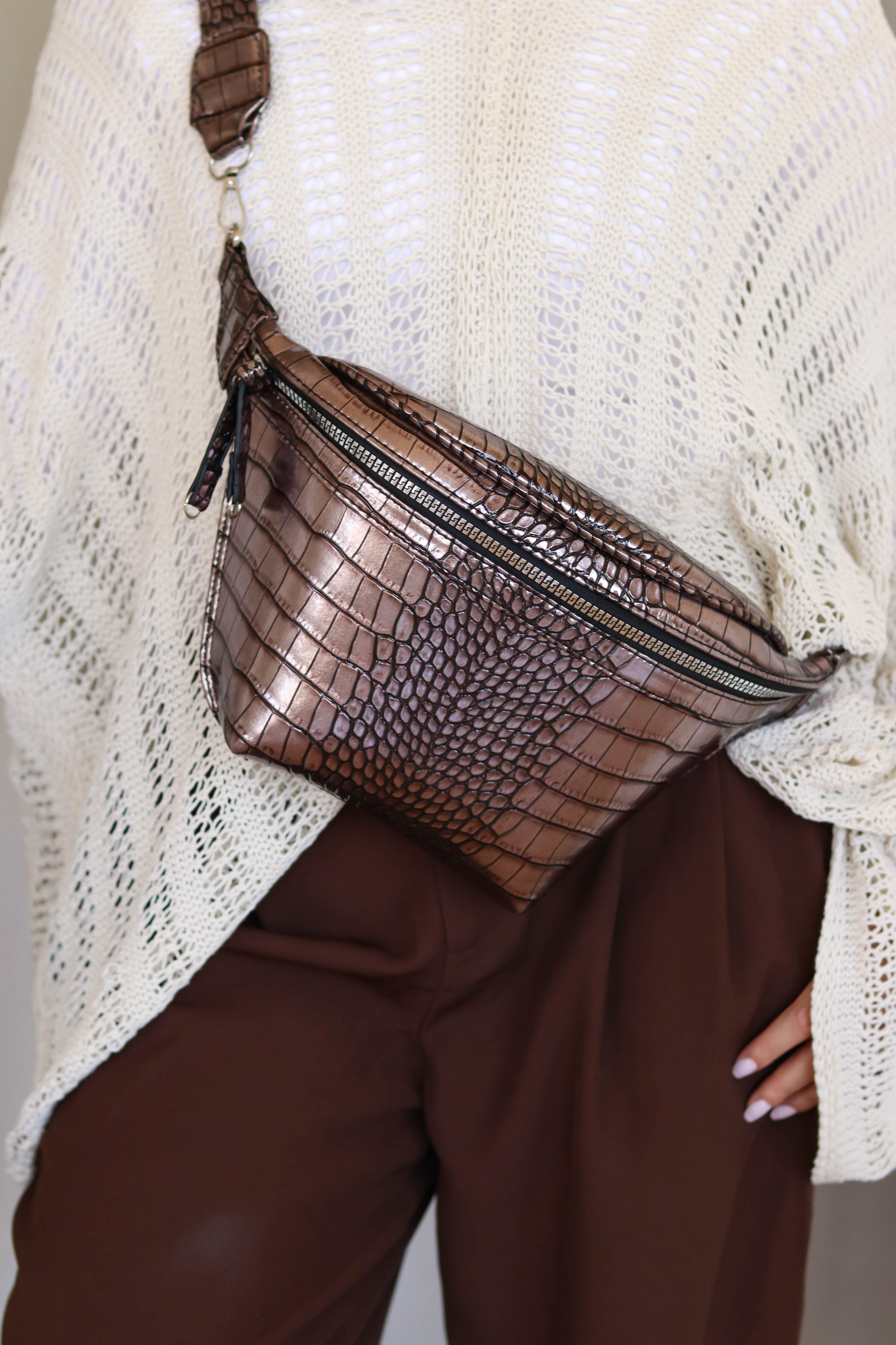 The joker fannypack - Brown Metallic