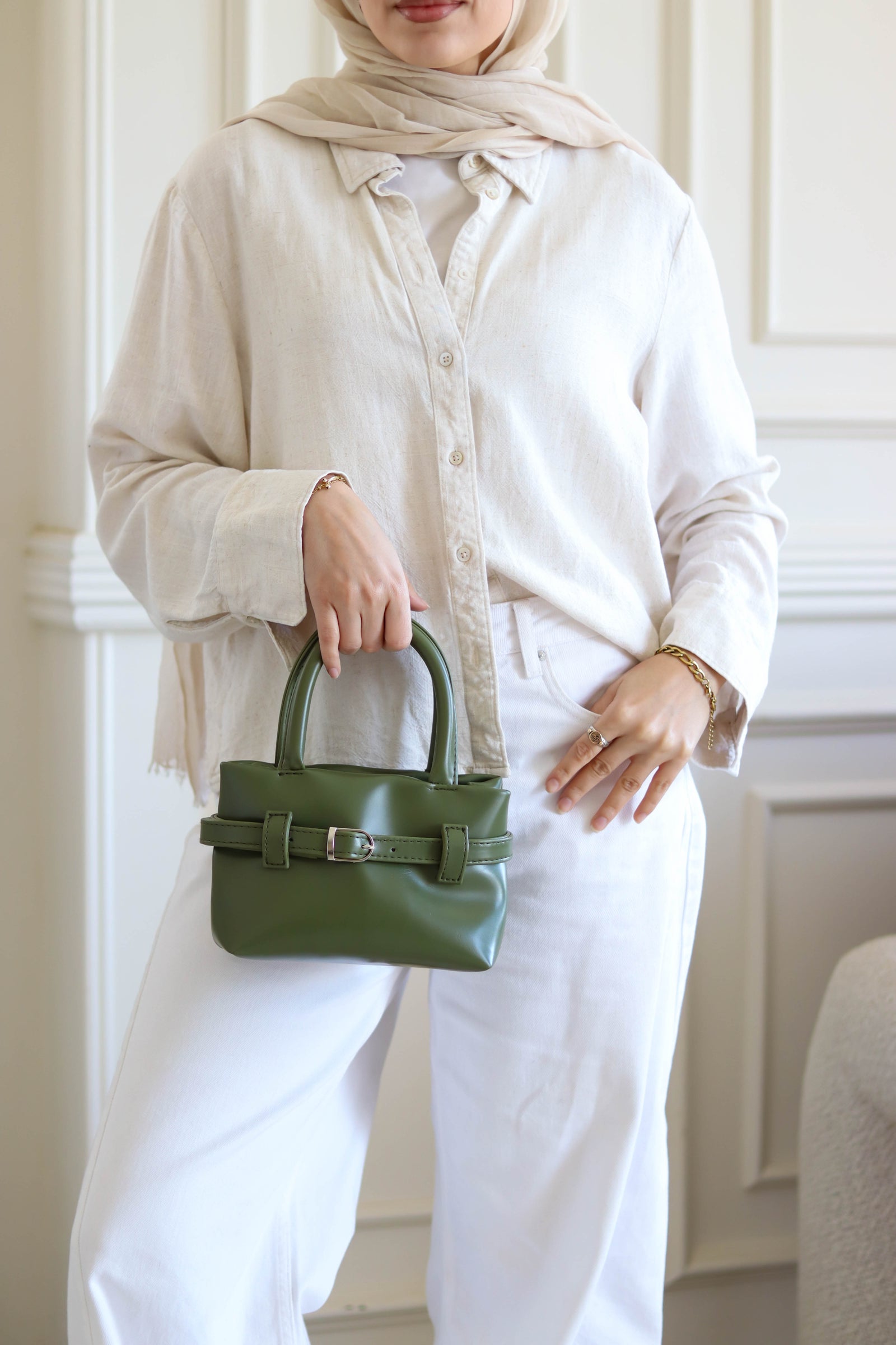 The belted mini bag - Olive