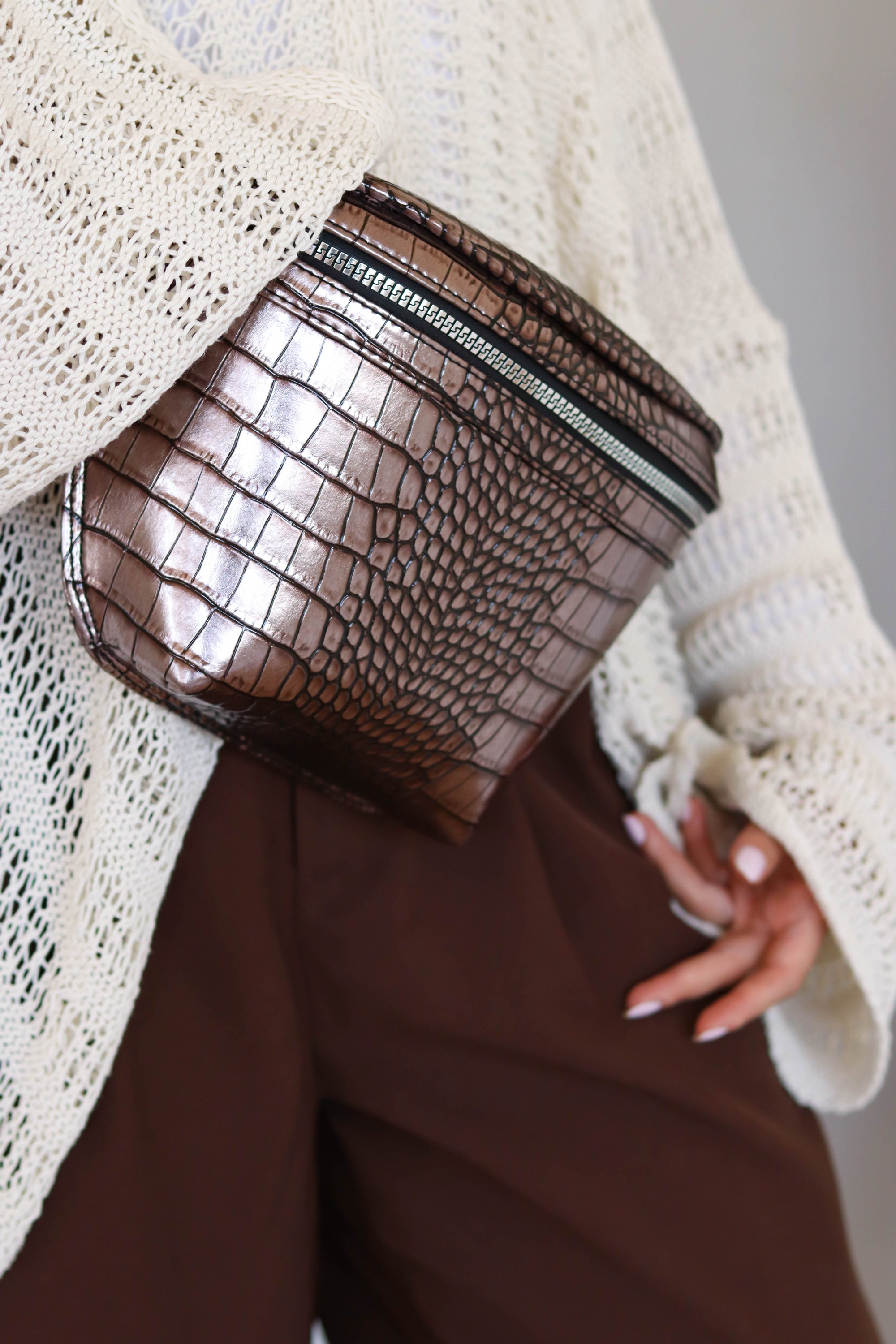 The joker fannypack - Brown Metallic