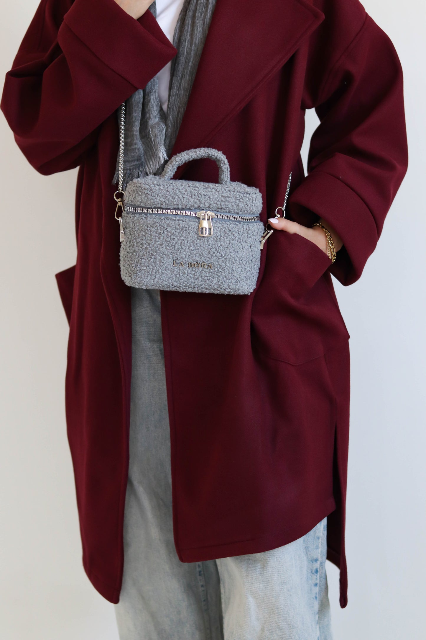 Teddy Pop Bag - Grey