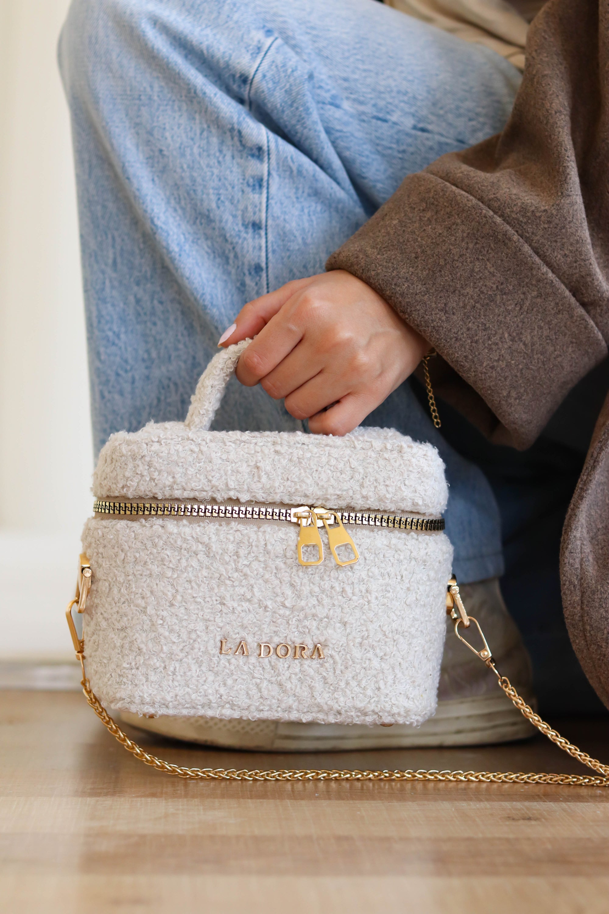 Teddy Pop Bag - Light Beige