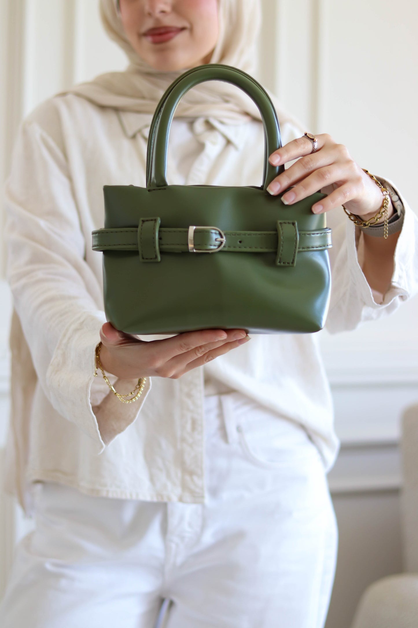 The belted mini bag - Olive