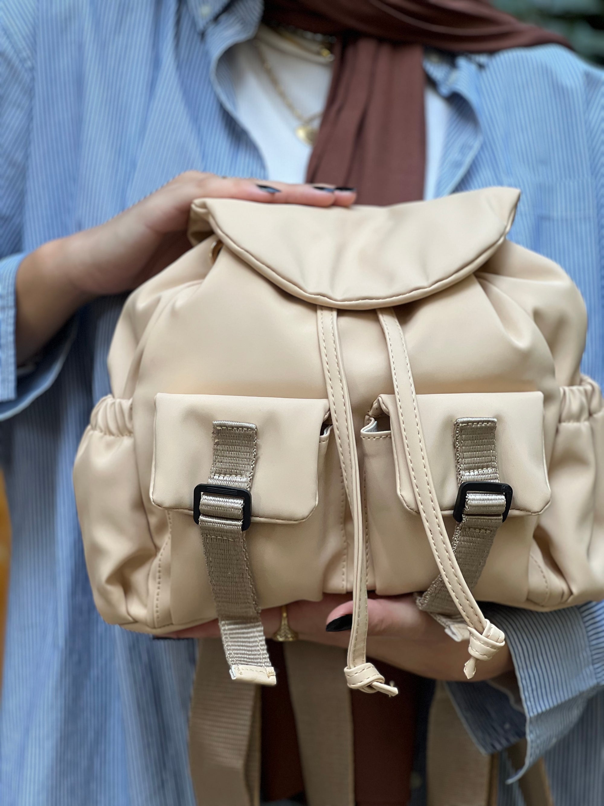 City Sleek Backpack - Beige