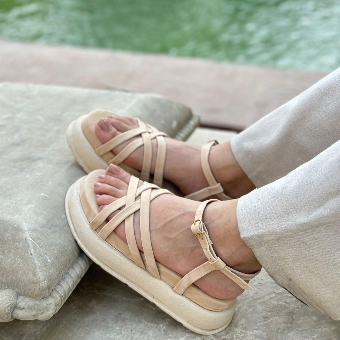 Strappy sandals - beige