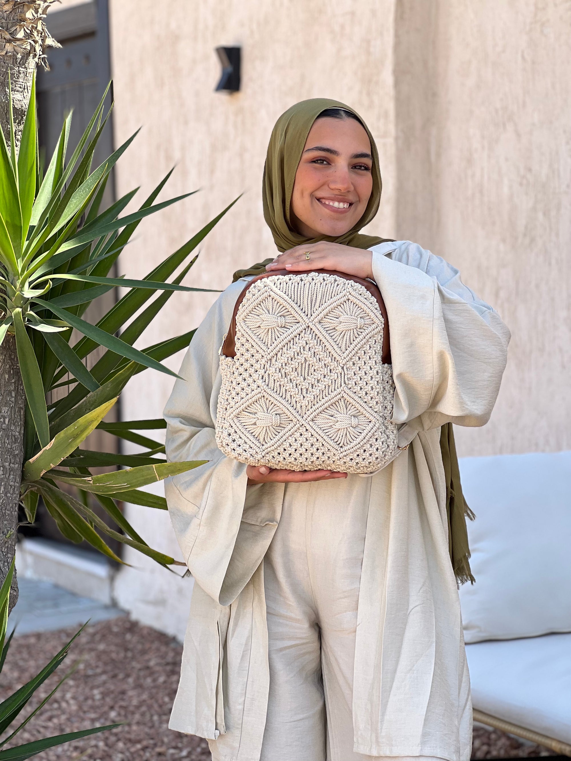 Macrame backpack sale